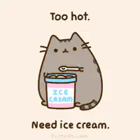 Pusheen cat eating ice cream
