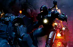 War Machine firing repulsors in battle