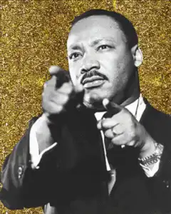 Martin Luther King Jr pointing at you