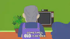 Old man watching TV South Park