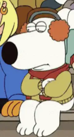 Brian Griffin cold and annoyed