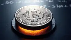 Glowing Bitcoin coin animation