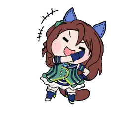 chibi girl laughing with cat ears