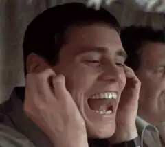 Jim Carrey laughing hysterically