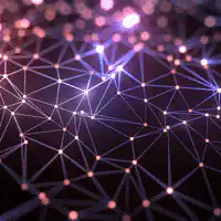 Futuristic network with glowing nodes