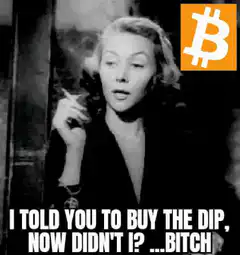 Woman smoking buy the dip bitcoin