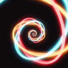 Neon light painting spiral