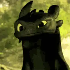 Toothless smiling and showing teeth