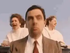 Mr. Bean on a roller coaster