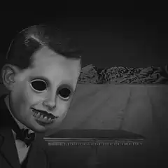 Boy head morphs into fly creature