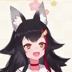 Anime girl with fox ears smiling