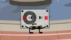 Cassette Tape Character Eating Coins