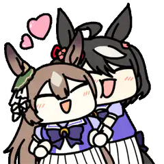horse girls hugging with hearts