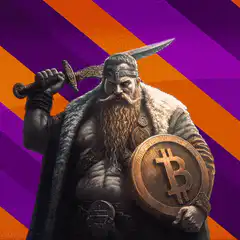 Viking with Bitcoin Shield and Laser Eyes