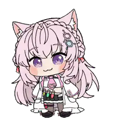 Chibi cat girl scientist laughs
