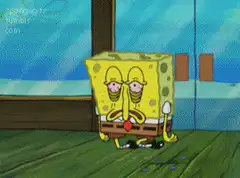 SpongeBob crying with tissues