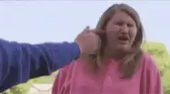 Woman gets finger poked in face