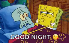 SpongeBob tucks in Squidward good night