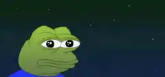 Pepe the Frog looking up at stars