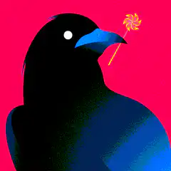 Grainy Crow with Spinning Pinwheel