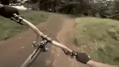 Mountain biker loses handlebars on trail