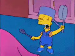 Bart Simpson playing spoons