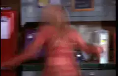Phoebe running through the apartment