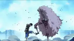 Luffy kicks Doflamingo