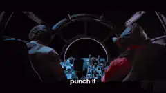 Han Solo and Chewbacca punch it