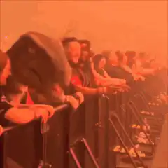 crowd headbanging at concert