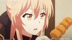 Anime characters eating kushikatsu