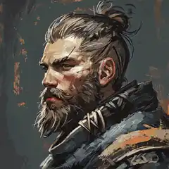 Bearded warrior portrait animation