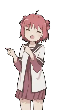Anime girl pointing excitedly