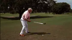 Old man golf swing
