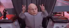 Dr. Evil doing the finger gun gesture