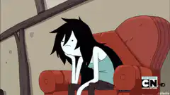 Marceline sitting in a chair