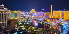 Las Vegas Strip night fountain show