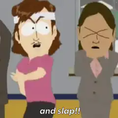 South Park character slaps air