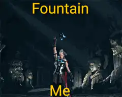 Me grabbing the fountain