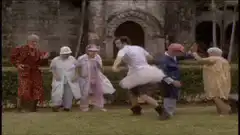 Old people dancing in tutus