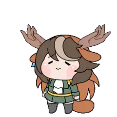 chibi deer girl shrugging