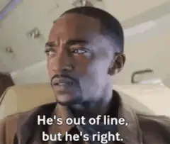 Sam Wilson He's out of line but he's right