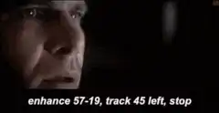 enhance 57-19, track 45 left, stop