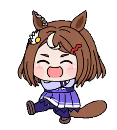 Chibi horse girl laughing