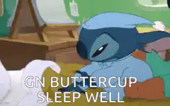 Stitch says goodnight Buttercup