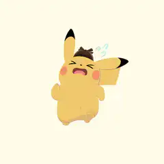 Crying Pikachu with detective hat