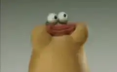 Claymation character screaming