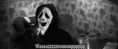 Ghostface and characters screaming on phone