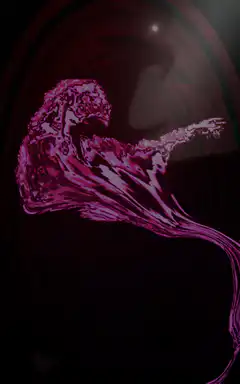 Pink liquid splash forming a shape