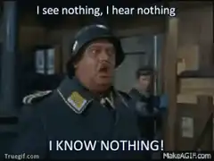 I see nothing, I hear nothing I know nothing
